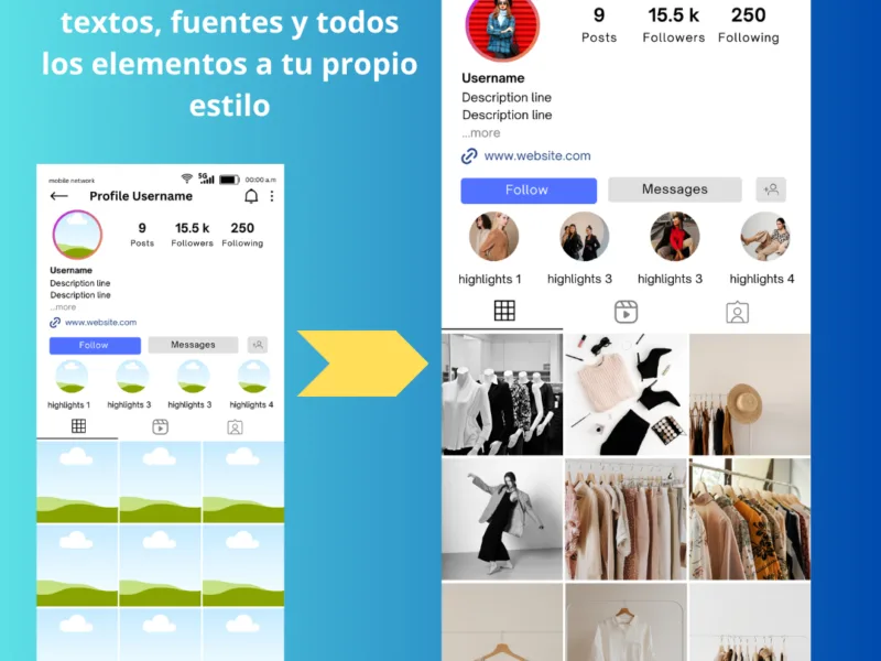 Mock up de Instagram para planificar posts